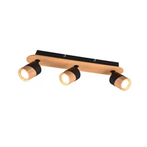 Spot Trio ARUNI metal, lemn, negru, maro, GU10 - 801100332