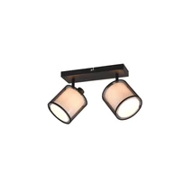 Spot Trio BURTON metal, tesatura, organza, negru, alb, fumuriu, E14 - 811400232