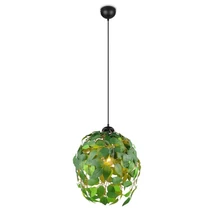 Pendul Trio LEAVY, metal, plastic, negru, verde, E27 - Trio-R10461915