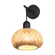 Aplica de perete Trio LEONIE metal, bambus, negru, natural, E27 - Trio-R21871736