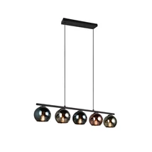 Pendul Trio SHELDON metal, sticla, negru, multicolor, E14 - R31305017