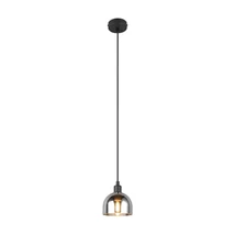 Pendul Trio MOLLY, metal, sticla, negru, crom, E14 - Trio-R31861032
