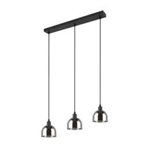 Pendul Trio MOLLY, metal, sticla, negru, crom, E14 - Trio-R31863032