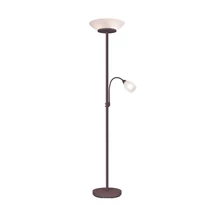 Lampadar Trio GERRY metal, sticla, rugina, alb, E27+E14 - R40063124