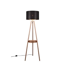 Lampadar Trio COLETTE metal, tesatura, cafea, negru, E27 - R41561065