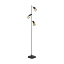 Lampadar  Trio CADIZ metal, sticla, negru, chihlimbar, E14 - R41783032