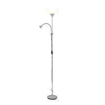 Lampadar Trio ERZWO metal, plastic, gri, alb, E27+E14 - R4393-87