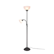 Lampadar Trio COUNTRY metal, sticla, rugina, alb, E27+E14 - R46322024