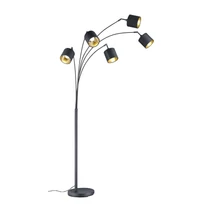 Lampadar Trio TOMMY metal, tesatura, negru, E14 - R46330579
