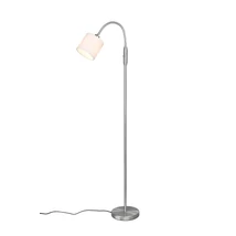 Lampadar Trio TOMMY metal, tesatura, nichel, alb, E14 - R46331001