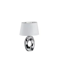 Veioza Trio TABA ceramica, tesatura, argintiu, alb, E14 - R50511089