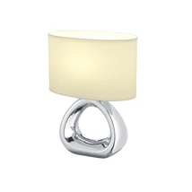 Veioza Trio GIZEH ceramica, tesatura, argintiu, alb, E27 - R50841089
