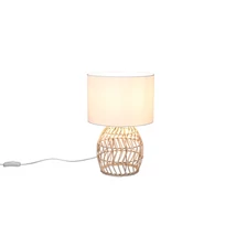 Veioza Trio RIKE rattan, tesatura, natural, alb, E27 - R51131036