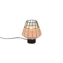 Veioza Trio BORKA metal, rattan, negru, natural, E27 - R51261036