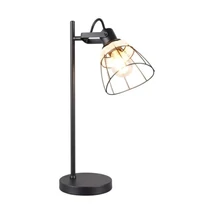 Veioza Trio JEROME metal, ratan, negru, natural, E27 - Trio-R56231032
