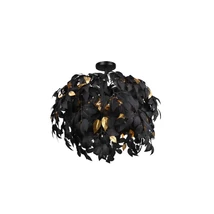 Plafoniera Trio LEAVY metal, plastic, negru, auriu, E14 - R60463032