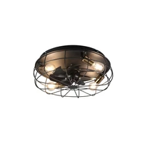 Lampa cu ventilator Trio TRONDHEIM metal, negru, alama, E27 - R61095032