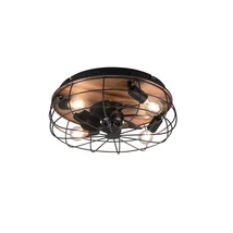 Lampa cu ventilator Trio TRONDHEIM metal, negru, maro, E27 - R61105032
