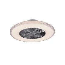 Lampa cu ventilator Trio HARSTAD metal, plastic, crom, alb, LED, 3000K-6500K, 39.6W, 3900lm - R62412106