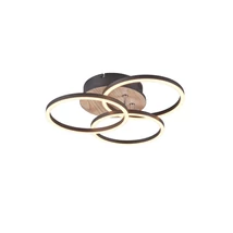 Plafoniera Trio CIRCLE metal, negru, maro, LED, 2700K-6000K, 27W, 3200lm - R62823135