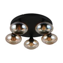 Plafoniera Trio DIVINA metal, sticla, negru, chihlimbar, E14 - R66645013