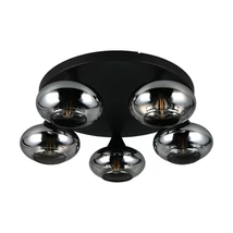 Plafoniera Trio DIVINA metal, sticla, negru, fumuriu, E14 - R66645054