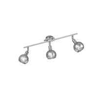 Spot Trio BREST metal, sticla, crom, fumuriu, E14 - R80593006