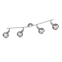 Spot Trio BREST metal, sticla, crom, fumuriu, E14 - R80594006