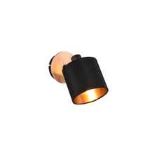 Spot Trio TOMMY metal, lemn, tesatura, negru, maro, E14 - R81331030