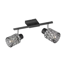 Plafoniera Trio JACK  metal, sticla, negru, fumuriu, E27 - R86422032