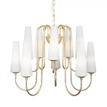Candelabru Zuma Magnum metal,sticla,auriu,alb,E14 - ZU-1129