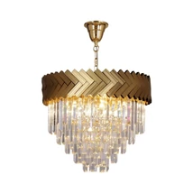Pendul Zuma Lyoon metal,cristale,auriu, transparent, E14 - ZU-23910-9