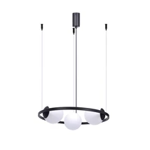 Pendul Zuma Helix metal,sticla,negru,alb,E27 - ZU-5004
