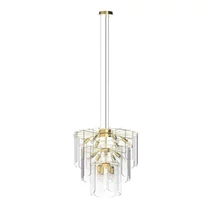 Pendul Zuma Nira metal,sticla,auriu,transparent,E14 - ZU-MD3523-14L-EGN