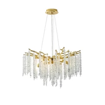 Pendul Zuma Dijon metal,cristale,auriu, transparent, G9 - ZU-MD3720-1-EGN
