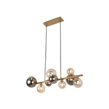 Pendul Zuma Villa metal,sticla,auriu,cihlimbar,fumuriu,G9 - ZU-MD5918-10-EGN