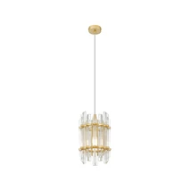 Pendul Zuma Alexandria metal, sticla,auriu,transparent,E14 - ZU-P0556-01D-V7V7
