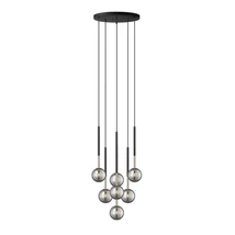 Pendul Zuma Arcturus metal,sticla,negru,fumuriu,G9 - ZU-P0574-07F-SDFZ