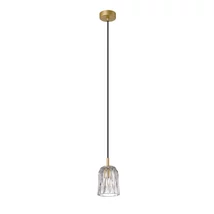 Pendul Zuma Tazza metal,sticla,auriu,transparent,E14 - ZU-P0590-01A-V7AC