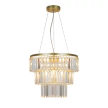 Pendul Zuma Tifanny metal, sticla,auriu,transparent,E14 - ZU-P17127-4-1GD