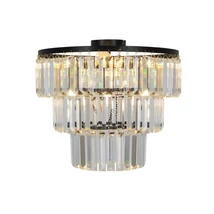 Plafoniera Zuma Tifanny metal, sticla,negru,transparent,E14 - ZU-P17127-4-BK