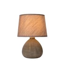 Veioza Lucide RAMZI stil cabana ceramic maro forma rotund E14 IP20 - 47506/81/43