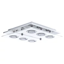 Plafoniera Eglo CABO, dulie GU10-LED, contine becul, IP20, baza din otel crom, abajur sticla satinat alb-transparent | Eglo-30932