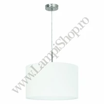Pendul Eglo PASTERI, dulie E27, nu contine becul, IP20, baza din otel nichel satinat, abajur textil alb | Eglo-31571