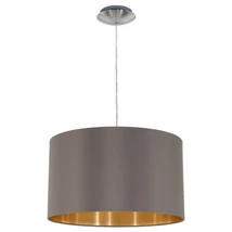 Pendul Eglo MASERLO, dulie E27, nu contine becul, IP20, baza din otel nichel satinat, abajur textil cappuccino-auriu | Eglo-31603
