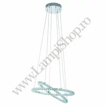 Pendul Eglo VARRAZO, LED integrat inclus, IP20, baza din otel crom, abajur cristal transparent | Eglo-31667