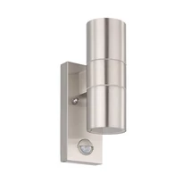 Aplica exterior cu senzor de miscare Eglo RIGA 5, dulie GU10-LED, contine becul, IP44, baza din otel otel inoxabil, abajur sticla transparent | Eglo-32898