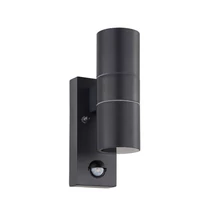 Aplica exterior cu senzor de miscare Eglo RIGA 5, dulie GU10-LED, contine becul, IP44, baza din otel zincat antracit, abajur sticla transparent | Eglo-32899