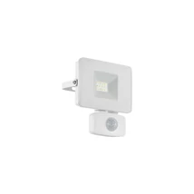Aplica exterior cu senzor de miscare Eglo FAEDO 3, LED integrat inclus, IP44, baza din aluminiu alb, abajur sticla transparent | Eglo-33156