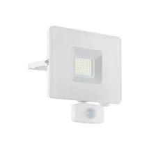 Aplica exterior cu senzor de miscare Eglo FAEDO 3, LED integrat inclus, IP44, baza din aluminiu alb, abajur sticla transparent | Eglo-33158